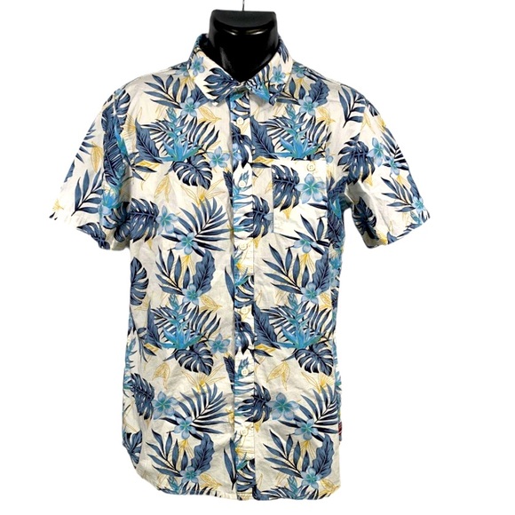 Quicksilver Other - Quicksilver Small or Childs Hawaiian Aloha Shirt Button Down Casual EUC Blue